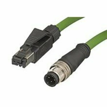 WOODHEAD Micro-Change (M12) To Standard Rj-45 Double-Ended Cordset, 4 Pole E16A06011M030